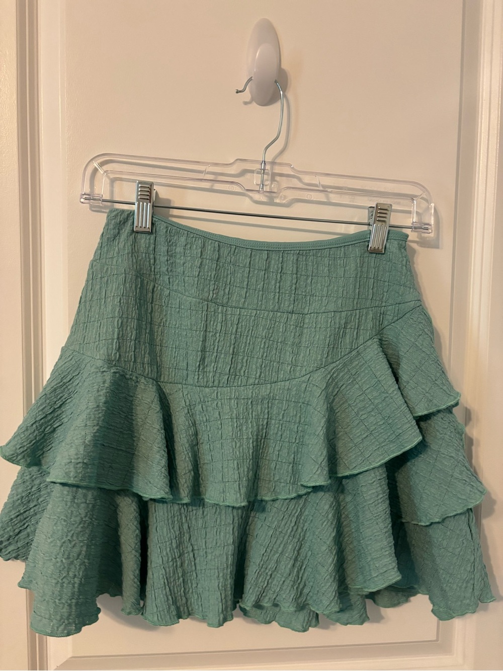 Target Tiered Ruffle Mini Skirt in Seafoam